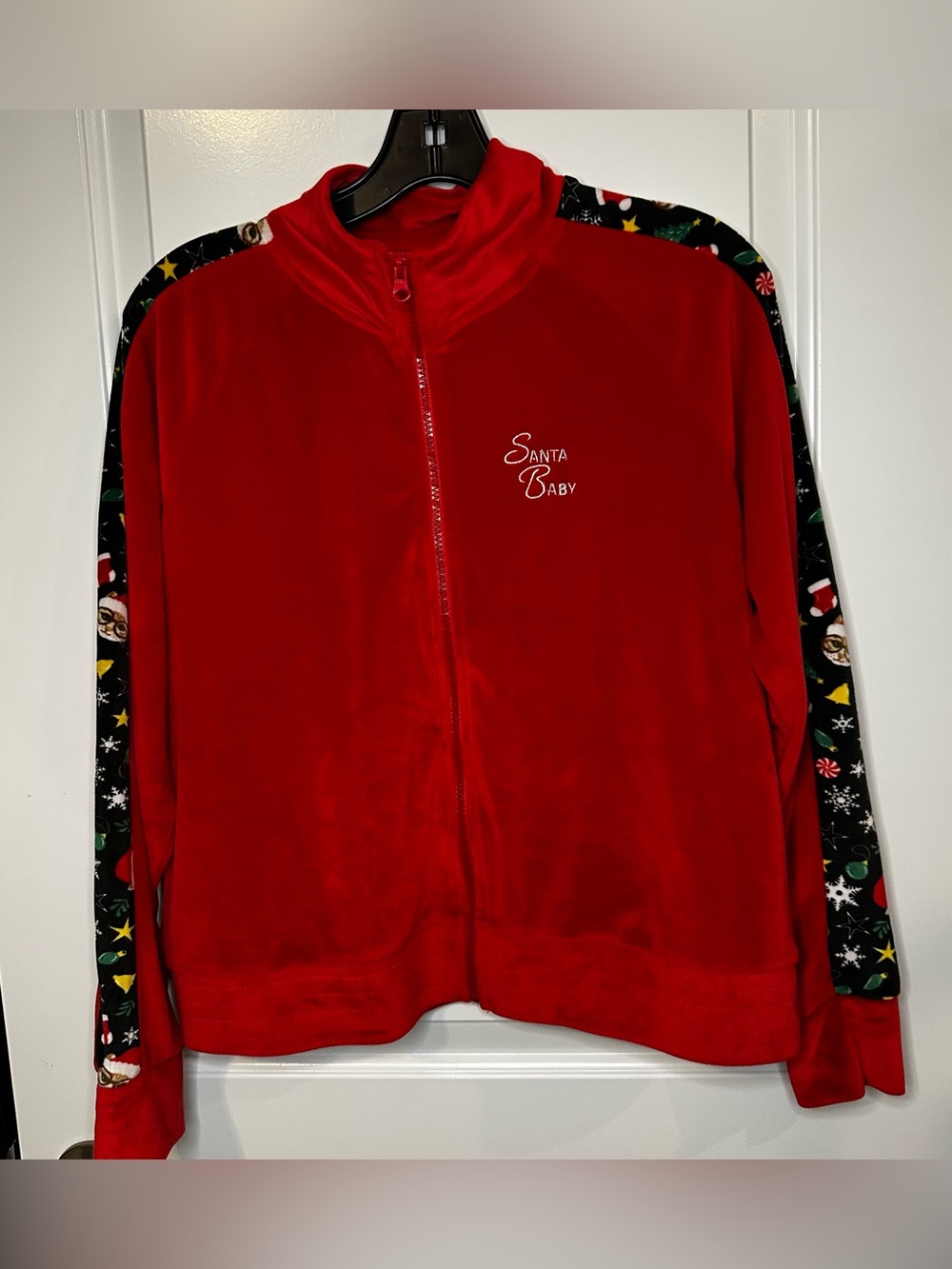 No Boundaries Santa Baby Velour Track Suit Set |Junior XL